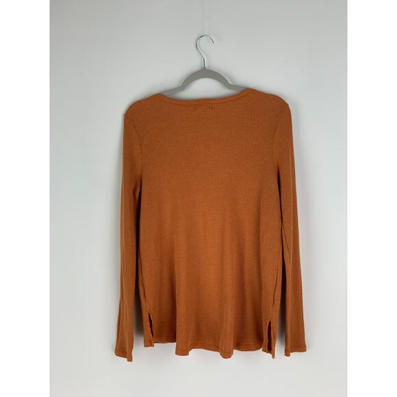 TLA Nadia Cut Out Waffle Knit Long Sleeve Shirt Womens Size XS Terracotta - Picture 4 of 7
